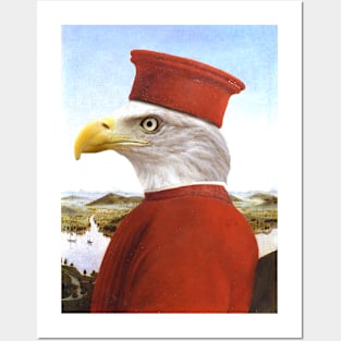 Profile Portrait of a Bald Eagle as Federico da Montefeltro - Pet Gift Posters and Art